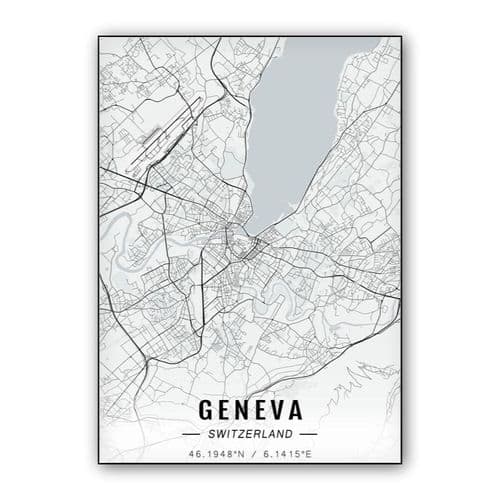 Geneva map wall art poster