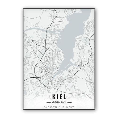 Kiel map wall art poster