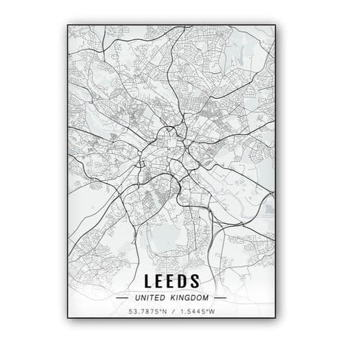 Leeds map wall art poster