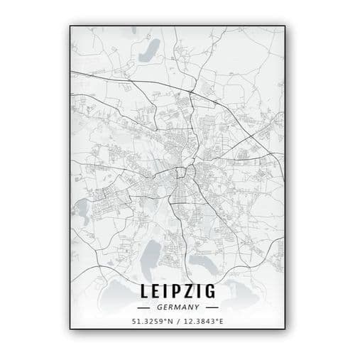 Leipzig map wall art poster