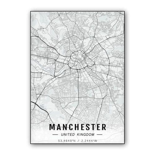 Manchester map wall art poster