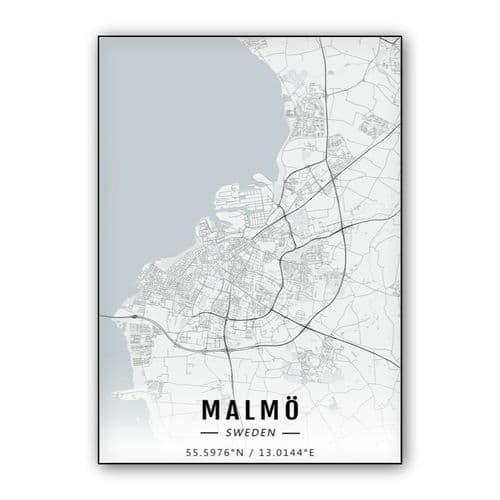 Malmö map wall art poster