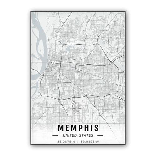 Memphis map wall art poster
