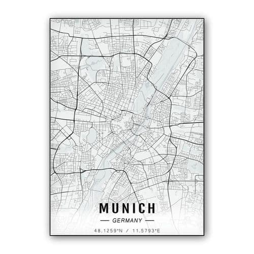 Munich map wall art poster