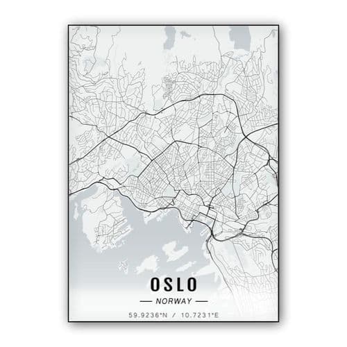 Oslo map wall art poster