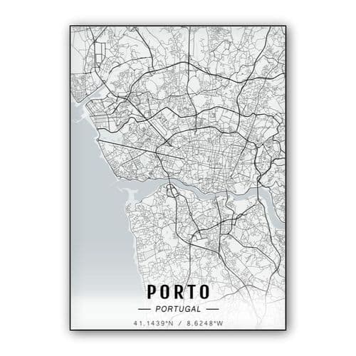 Porto map wall art poster