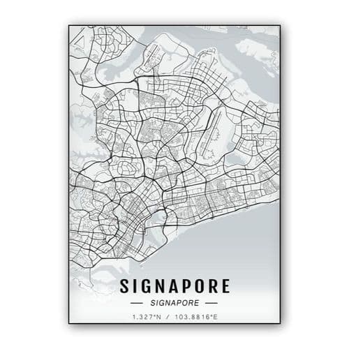 Signapore map wall art poster