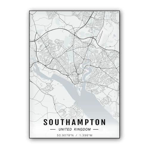Southampton map wall art poster