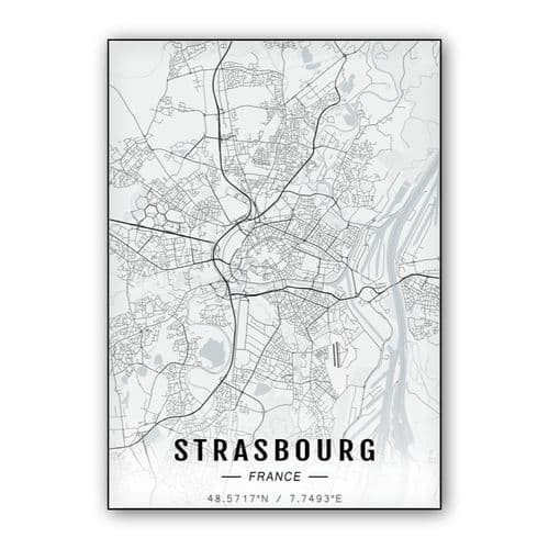 Strasbourg map wall art poster