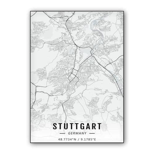 Stuttgart map wall art poster
