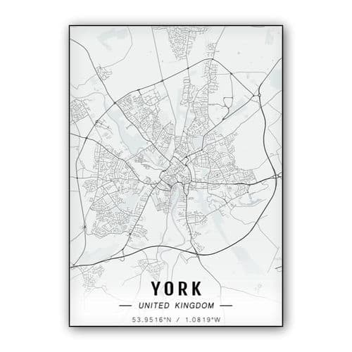 York map wall art poster