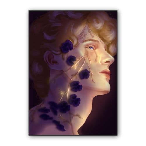 Purple and gold wall art poster