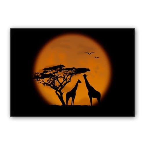 African sunset wall art poster