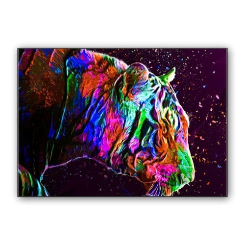 Colored Tiger wall art poster