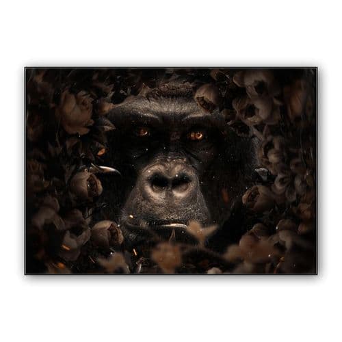 Floral Gorilla wall art poster