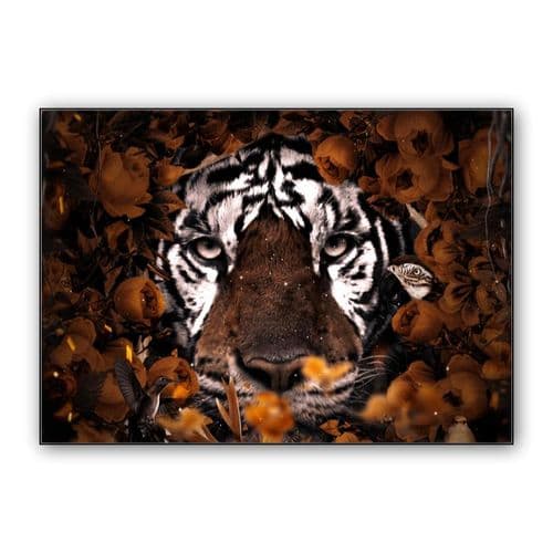 Floral Tiger wall art poster