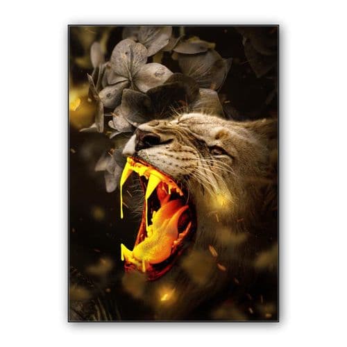 Gold Lion wall art poster