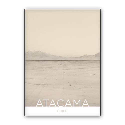 The Atacama Desert - Chile - Single Line Technique wall art poster