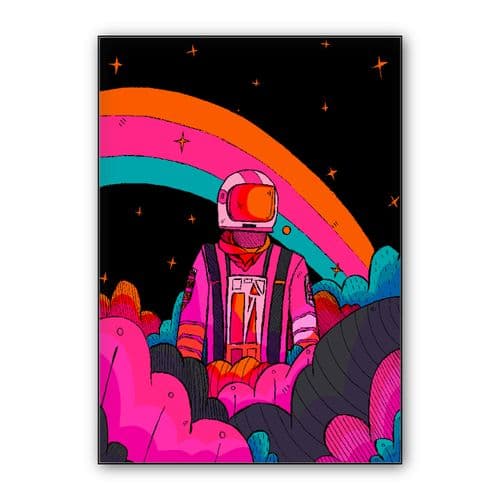 Rainbow Astronaut wall art poster