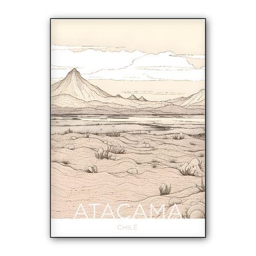 The Atacama Desert - Chile - Doodleart Technique wall art poster