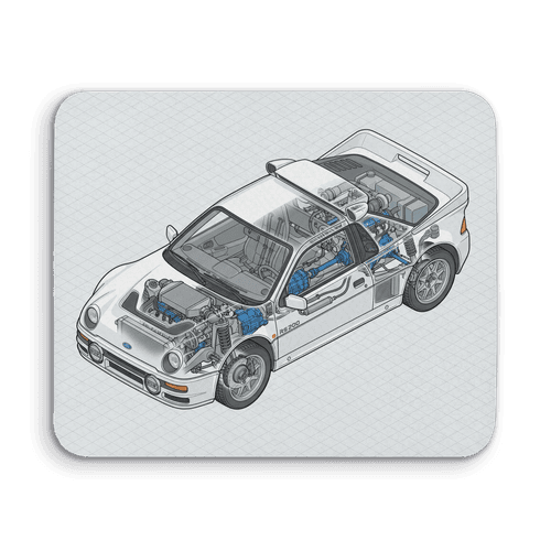 Ford RS200 Isometric Cutaway Illustration wall art poster