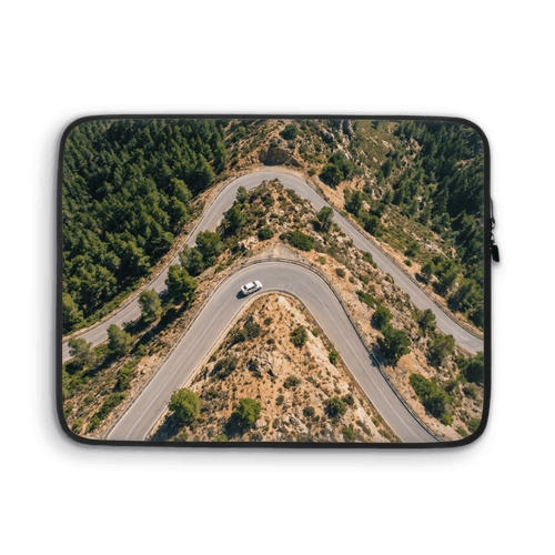 Alpine S-Curves - Winding Mountain Pass Aerial Photography wall art poster