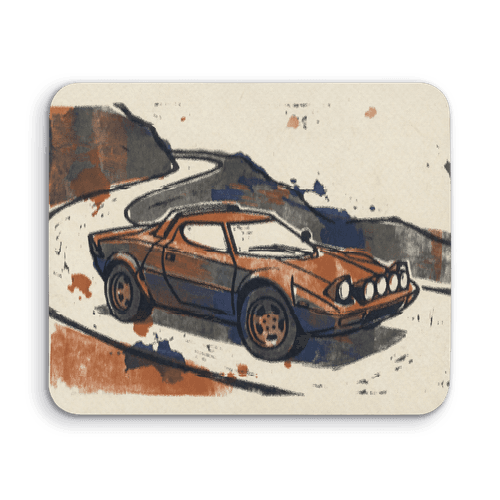 Lancia Stratos Mountain Block Print wall art poster