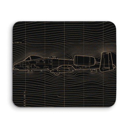 Topographic A-10 Thunderbolt II wall art poster