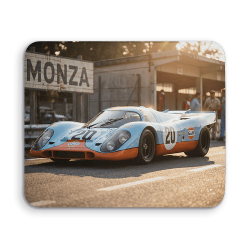 Porsche 917 Gulf Monza Golden Hour wall art poster
