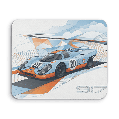 Porsche 917 Gulf Livery Wireframe Vector wall art poster