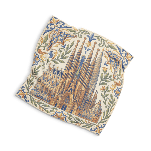 Sagrada Familia Majolica Motif wall art poster