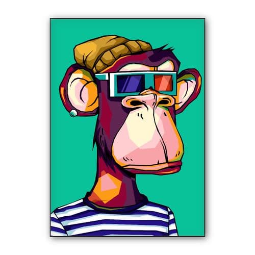 Bored Apes monkey nft wall art poster