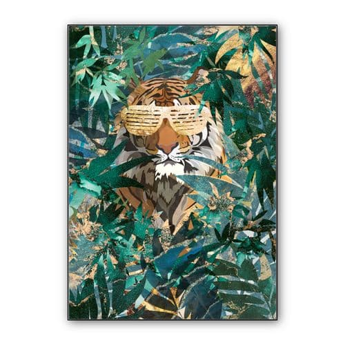 Hip hop tiger in the jungle wall art poster