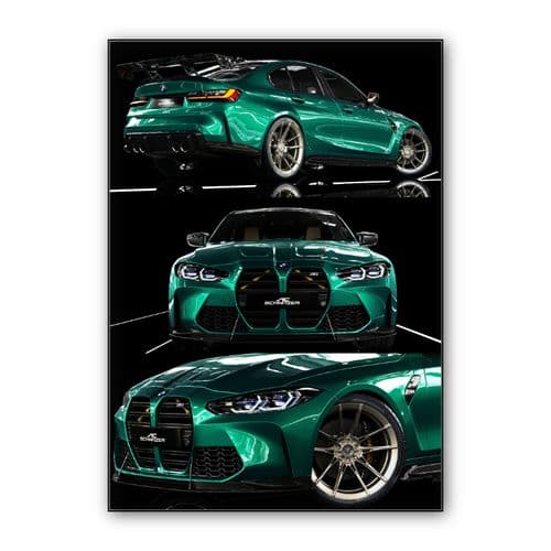 BMW M3 G80 Competition AC Custom ( Potrait 2 ) wall art poster
