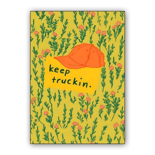 Keep Truckin Cap Illustration wall art poster