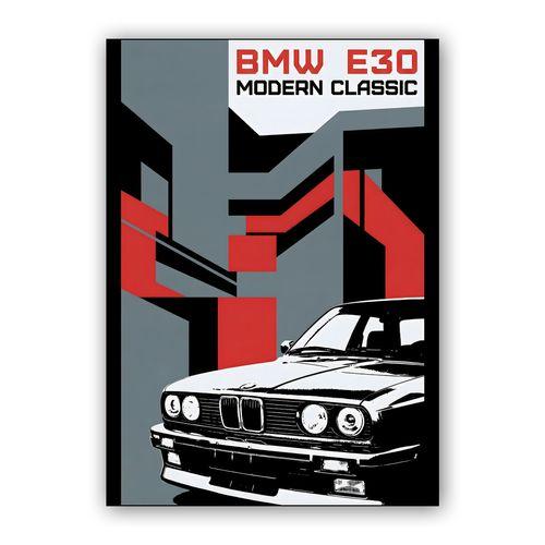 BMW E30 Modern Classic Geometric Poster wall art poster
