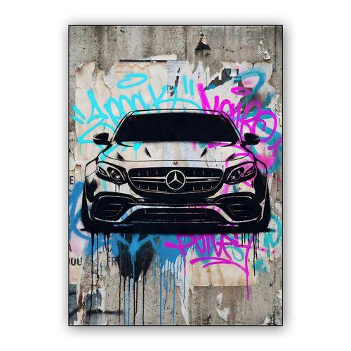 Mercedes E63 AMG Urban Stencil wall art poster