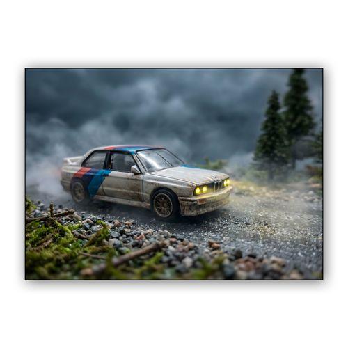 BMW E30 Miniature Forest Rally wall art poster