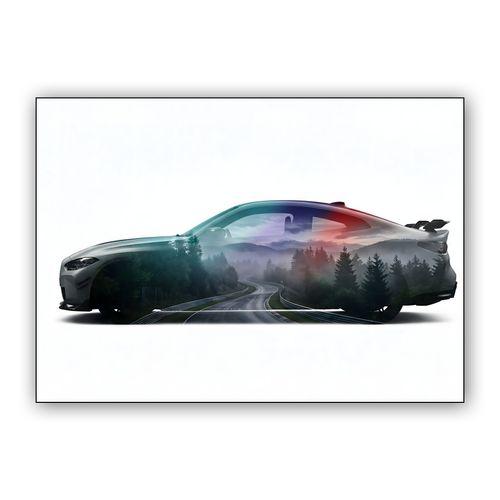 BMW M4 Nürburgring Double Exposure wall art poster