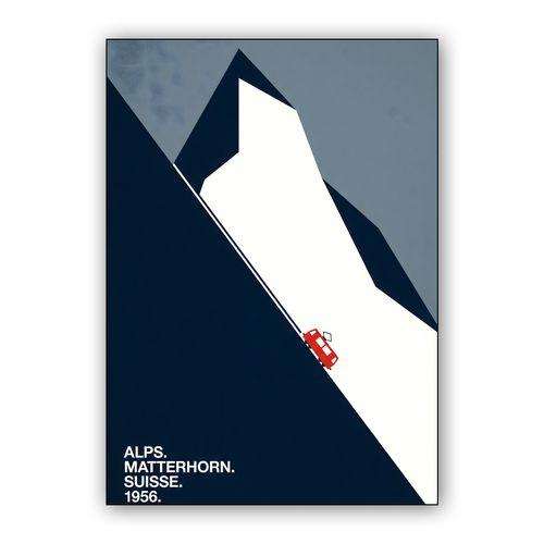 Alpine Ascent: Matterhorn 1956 Minimalist Poster wall art poster