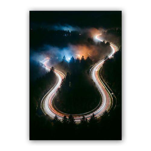 Circuit of Lights: Nürburgring Nordschleife by Night wall art poster