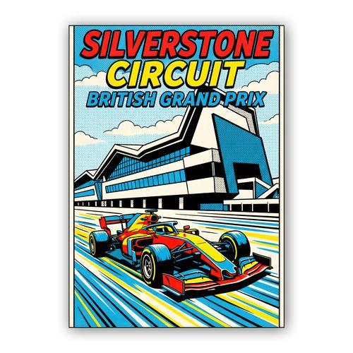 Silverstone Speed: British Grand Prix Pop Art wall art poster