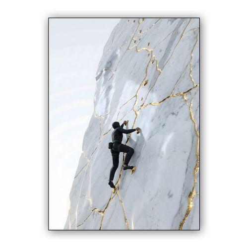 Kintsugi Ascent: The Golden Ridge wall art poster