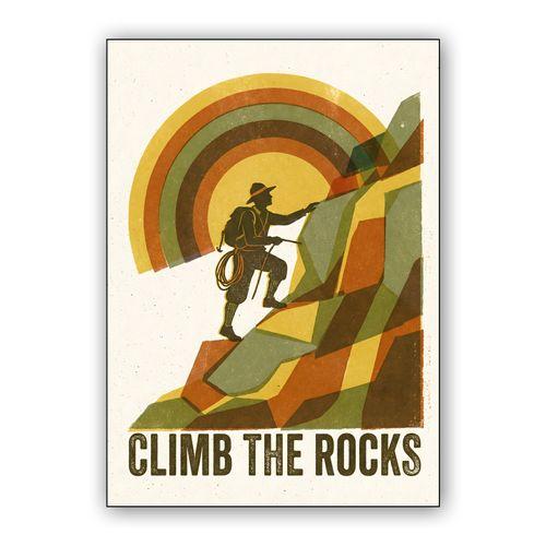 Vertical Heritage: Vintage Rock Climbing Poster wall art poster
