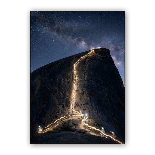 Path of Lights: Milky Way Ascent of Half Dome wall art poster