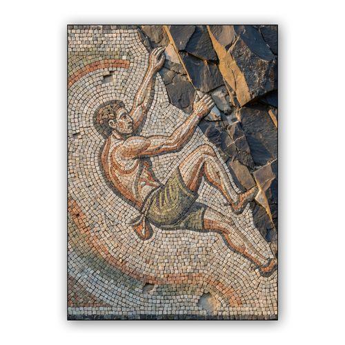 The Eternal Ascent: Classical Mosaic Climber wall art poster