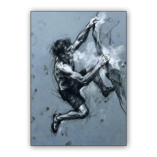 Vertical Focus: Expressive Climber Sketch wall art poster