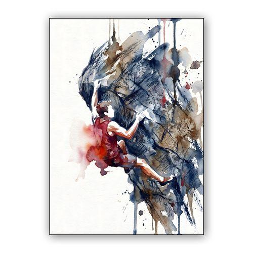 Vertical Flow: Expressive Watercolor Climber wall art poster