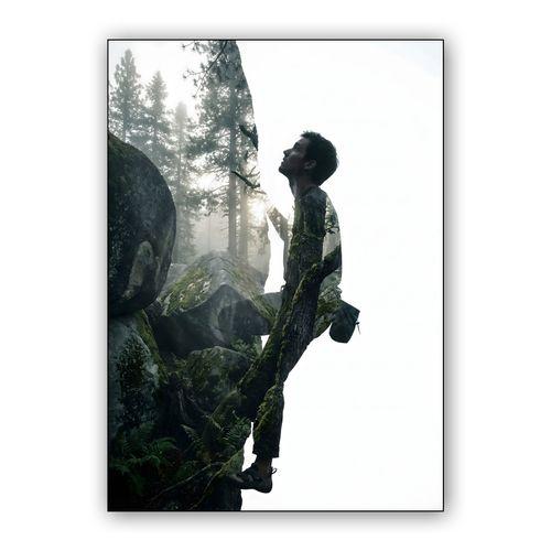 Nature's Pulse: Double Exposure Ascent wall art poster