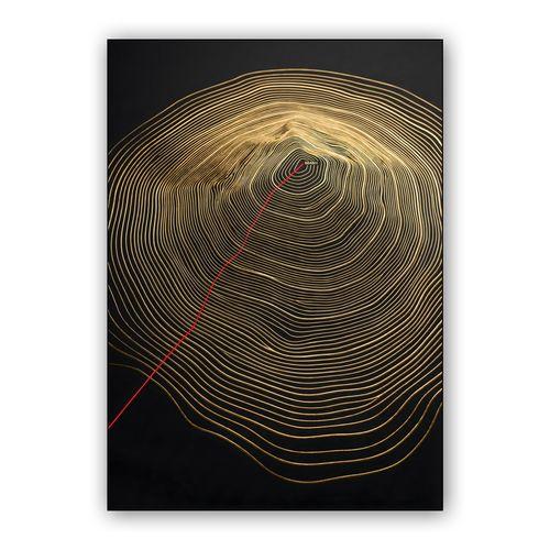 The Golden Summit: Mount Everest Topographic Art wall art poster